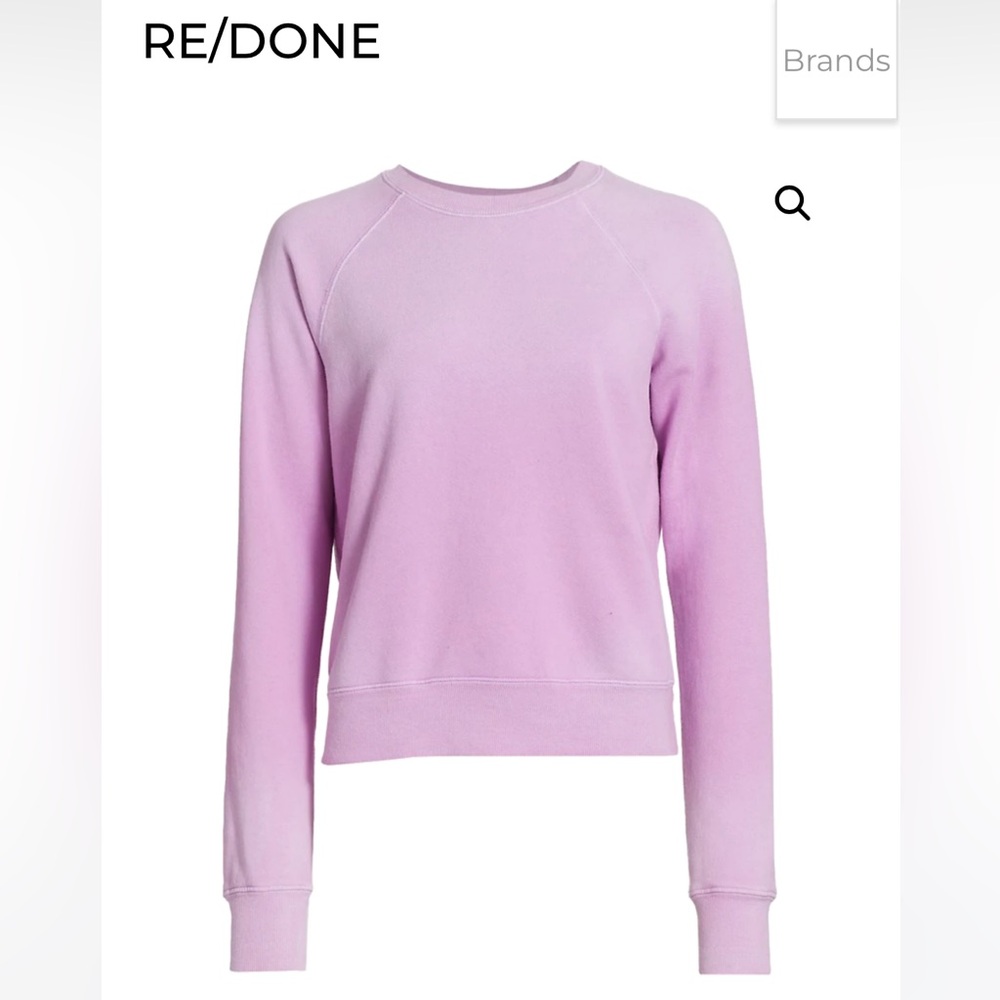 RE/DONE Sz XS Light pink ombre, crewneck sweatshirt 100% cotton cozy BoHo modern